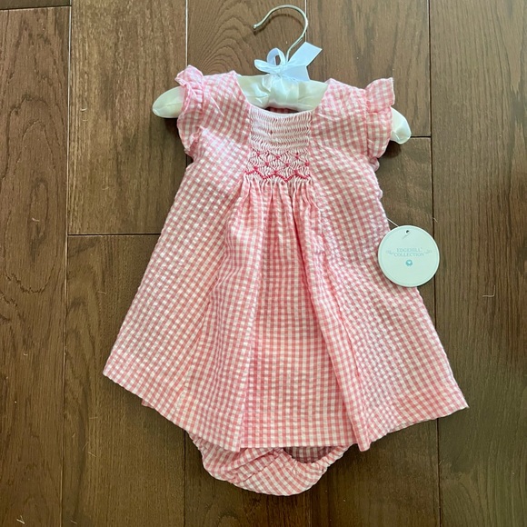 Pink Gingham Baby Dress with Bloomers - Picture 1 of 5